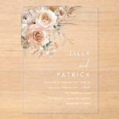 Gorgeous Boho Floral Wedding Einladung (Vorderseite)