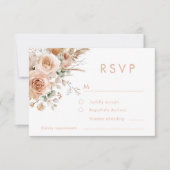 Gorgeous Boho Floral Wedding RSVP Karte (Vorderseite)