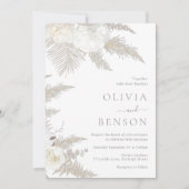 Gorgeous Boho & Ivory Floral Wedding Einladung (Vorderseite)