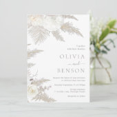 Gorgeous Boho & Ivory Floral Wedding Einladung (Stehend Vorderseite)