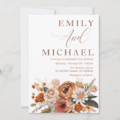 Gorgeous Boho Summer, Autumn Fall Wedding Einladung (Vorderseite)