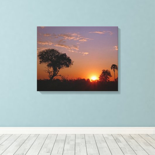 GORGEOUS BOTSWANA SUNSET LEINWANDDRUCK (Insitu (Holzboden))