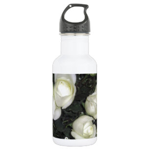 GORGEOUS BOUQUET DER WEISSEN ROSEN EDELSTAHLFLASCHE