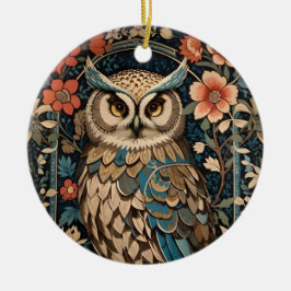 Gorgeous Brown Owl William Morris Inspiriert Keramik Ornament