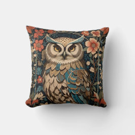 Gorgeous Brown Owl William Morris Inspiriert Kissen