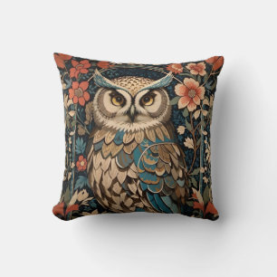 Gorgeous Brown Owl William Morris Inspiriert Kissen