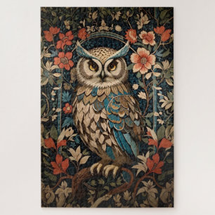 Gorgeous Brown Owl William Morris Inspiriert Puzzle