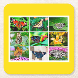 Gorgeous Butterflies Collage, 9 Fotos Rechteckiger Pappuntersetzer