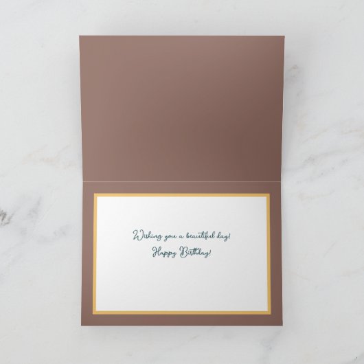 Gorgeous Chic White Rose Floral Bouquet Birthday Karte (Innenseite)