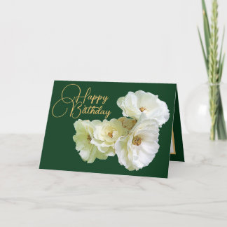 Gorgeous Chic White Rose Floral Bouquet Geburtstag Karte