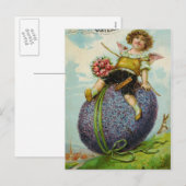 Gorgeous Cupid on Ostereier Feiertagspostkarte (Vorne/Hinten)
