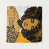 Gorgeous Curly Hair Afrikanische Frauenkollektion Wandteppich (Vorderseite (Horizontal))