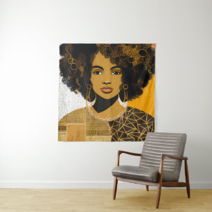 Gorgeous Curly Hair Afrikanische Frauenkollektion Wandteppich