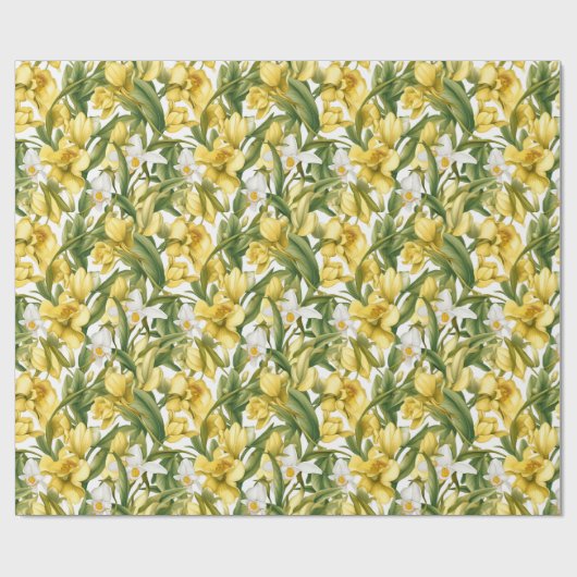 Gorgeous Daffodils Pattern Geschenkpapier (Flach)