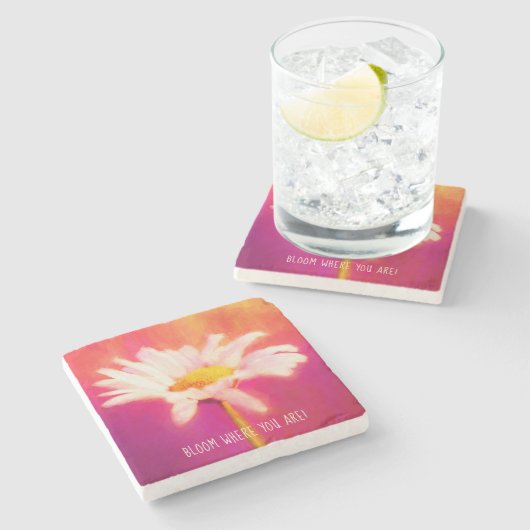 Gorgeous Daisy Artwork Steinuntersetzer (Seitenansicht)