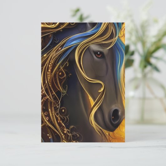 Gorgeous Dark Horse Triptych Dankeskarte (Stehend Vorderseite)