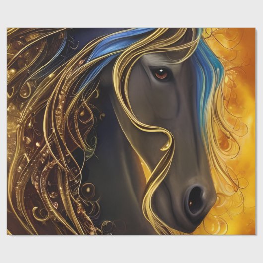 Gorgeous Dark Horse Triptych Geschenkpapier (Flach)