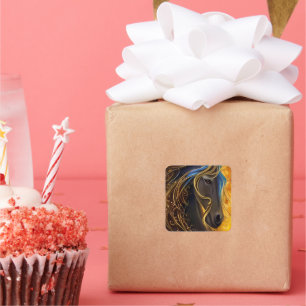 Gorgeous Dark Horse Triptych Quadratischer Aufkleber