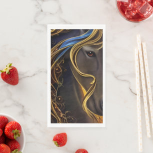 Gorgeous Dark Horse Triptych Serviette