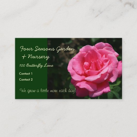 Gorgeous Deep Pink Rose Visitenkarte (Vorderseite)