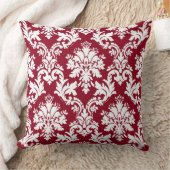 Gorgeous Deep Red Damask Blumenmuster Kissen (Decke)