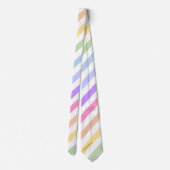 Gorgeous Diagonal Pastel Rainbow Stripes Krawatte (Rückseite)