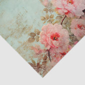 Gorgeous Distressed Pink Flowers on Edge of Seidenpapier (Ausschnitt)