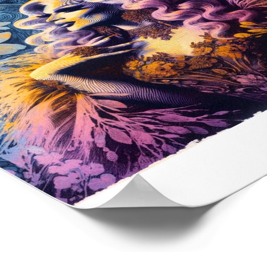 Gorgeous Drag Queen in Blume Poster (Ecke)