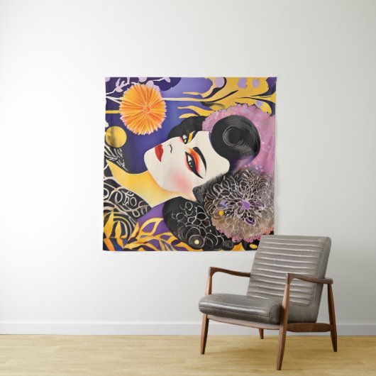 Gorgeous Drag Queen Lila Orange Wandteppich (Beispiel (Horizontal))