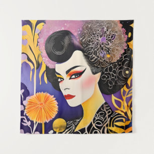 Gorgeous Drag Queen Lila Orange Wandteppich