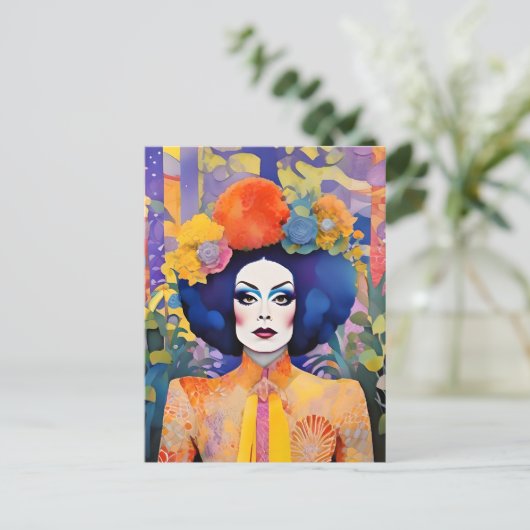 Gorgeous Drag Queen Postkarte (Stehend Vorderseite)