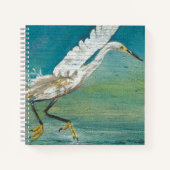 Gorgeous Egret Shore Bird Painting Notizblock (Vorderseite)