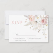 Gorgeous Elegance: Blush & White Floral Wedding RSVP Karte (Vorderseite)