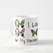 Gorgeous Elegant Butterfliegen mit Typografie Kaffeetasse (Vorderseite Links)