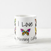 Gorgeous Elegant Butterfliegen mit Typografie Kaffeetasse (Mittel)