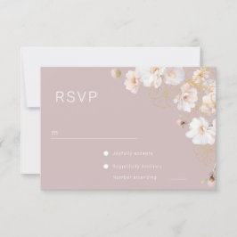 Gorgeous Enchanted Wildflowers Blush Wedding RSVP Karte