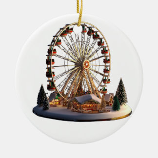 Gorgeous Ferris Wheel Ceramic Christmas Pendant -  Keramik Ornament