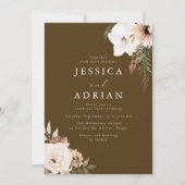 Gorgeous Floral Boho Wedding Einladung (Vorderseite)