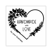 Gorgeous Floral Heart-Shape Handmade with Love Gummistempel (Prägung)