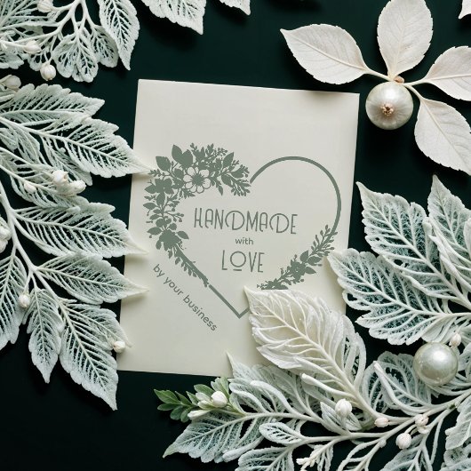 Gorgeous Floral Heart-Shape Handmade with Love Gummistempel