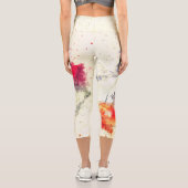 Gorgeous Funky Vibrant Feather Design Capri Leggings (Rückseite)