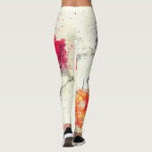 Gorgeous Funky Vibrant Feather Design Leggings (Rückseite)