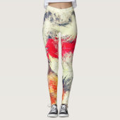 Gorgeous Funky Vibrant Feather Design Leggings (Vorderseite)