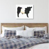 Gorgeous Galloway Steer Cutout Beltie Geschenk Leinwanddruck (Insitu (Schlafzimmer))