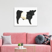 Gorgeous Galloway Steer Cutout Beltie Geschenk Leinwanddruck (Insitu (Wohnzimmer))