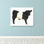 Gorgeous Galloway Steer Cutout Beltie Geschenk Leinwanddruck (Insitu (Holzboden))