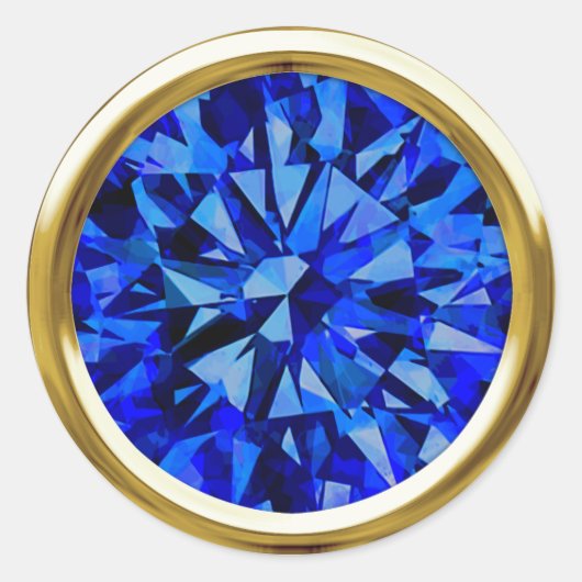 Gorgeous Gem Blue Runder Aufkleber (Vorderseite)