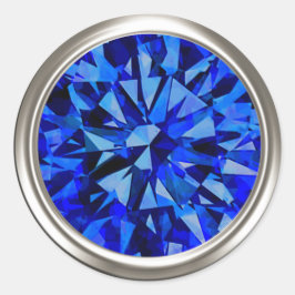 Gorgeous Gem Blue Runder Aufkleber