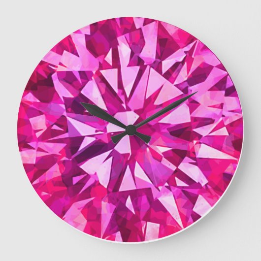 Gorgeous Gem Pinks Große Wanduhr (Vorderseite)