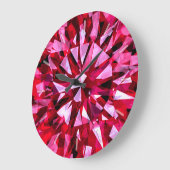 Gorgeous Gem Red Große Wanduhr (Winkel)